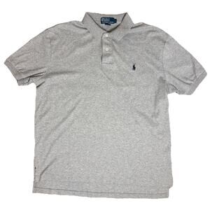 Polo Ralph Lauren Mens Polo Shirt Size L Gray Short Sleeve Classic Logo